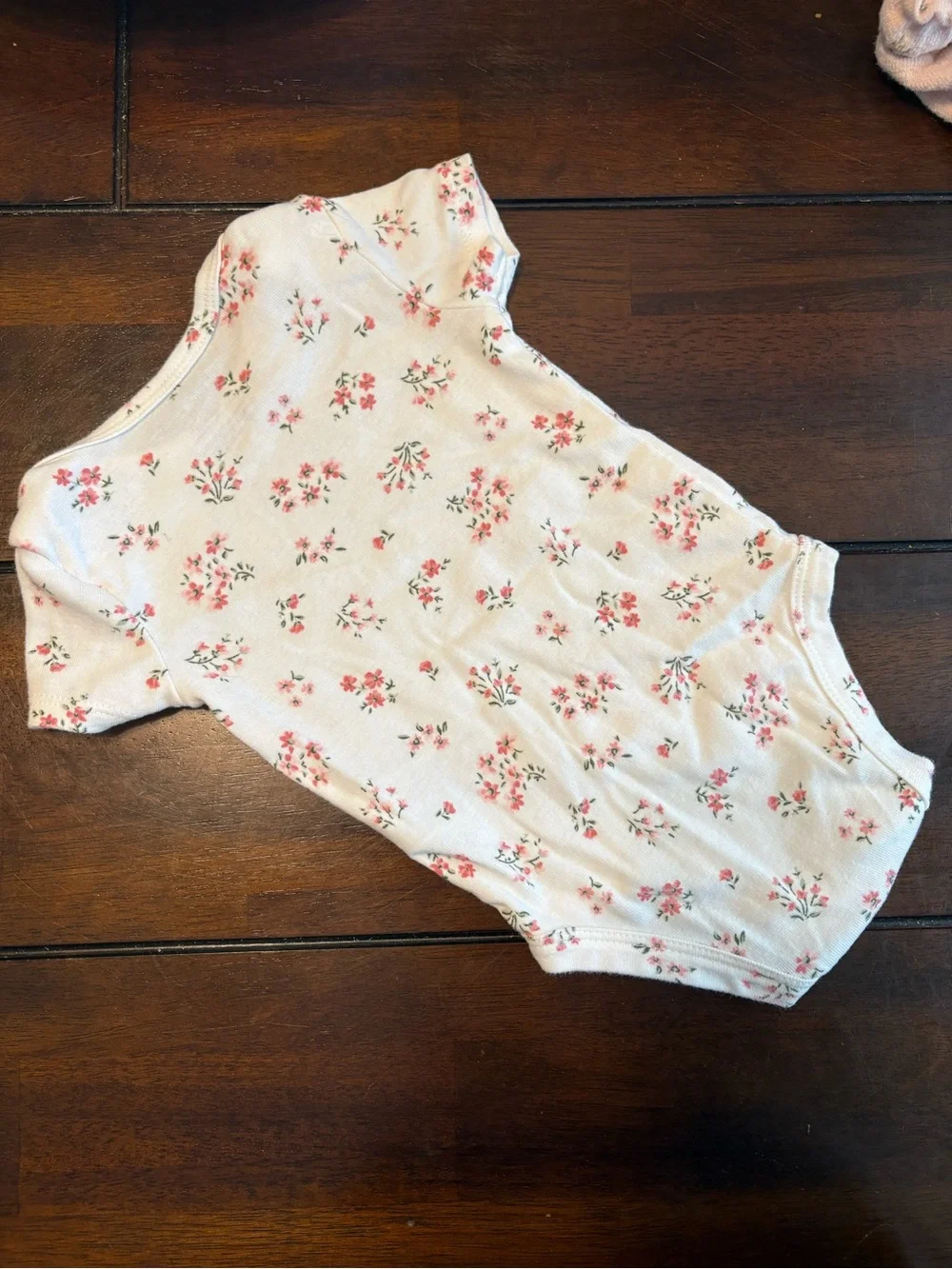 Carter's Cream One-Piece Bodysuit with Pink Floral Print
